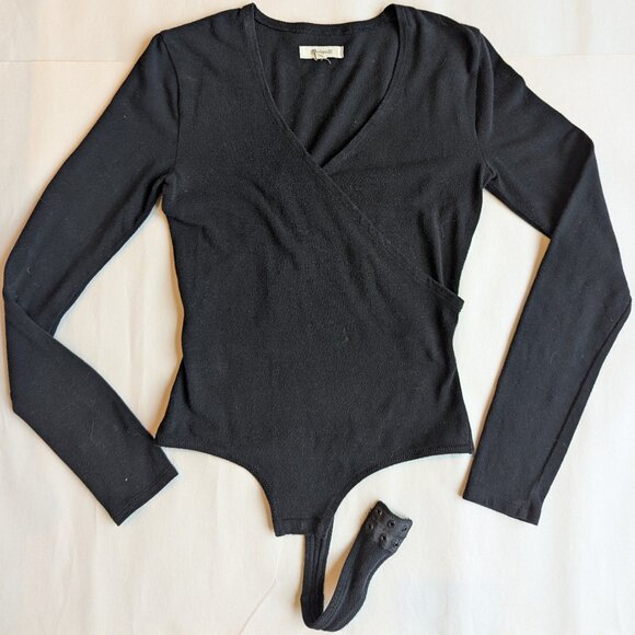 Madewell Black Long Sleeve Bodysuit - Picture 2 of 5